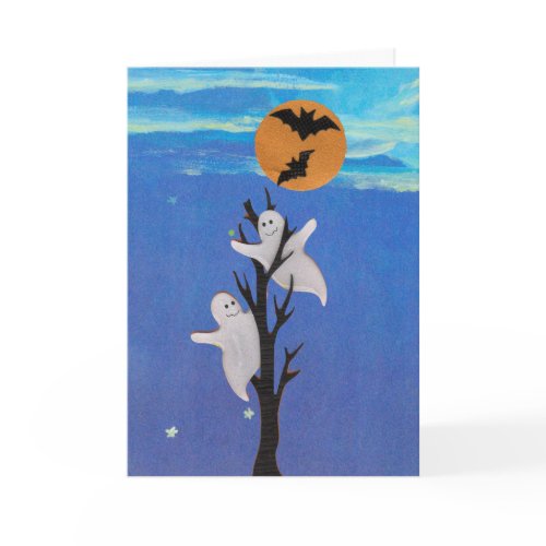 Ghosts in a Tree Halloween Card card