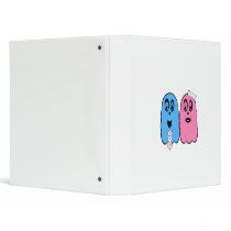 Ghosts in blue and pink with tie and bow binders
