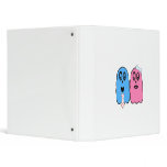 Ghosts in blue and pink with tie and bow binders