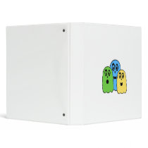 Ghosts in green blue yellow 3 ring binder