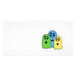 Ghosts in green blue yellow customized photo card