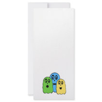 Ghosts in green blue yellow custom rack cards