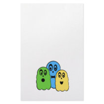 Ghosts in green blue yellow custom stationery