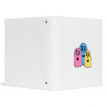Ghosts in pink blue yellow binder