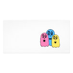 Ghosts in pink blue yellow photo cards