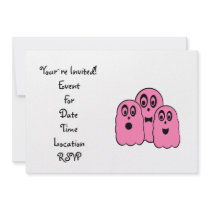 Ghosts in pink invitations
