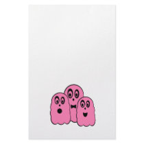 Ghosts in pink stationery design