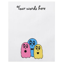 Ghosts in pink yellow and blue full color flyer