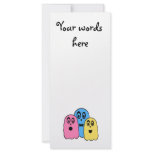 Ghosts in pink yellow and blue personalized rack card