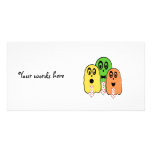 Ghosts in yellow green orange with ties customized photo card