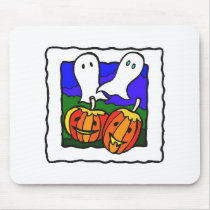 "Ghosts, Pumpkins" Halloween Computer Mouse Pad mousepads