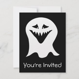 Ghoul Ghost. Black and White. Halloween. Custom invitation