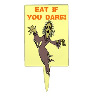 Ghoul Ghost EAT IF YOU DARE Halloween Witch Cake Picks
