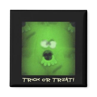 Ghoulie Trick or Treat Green Monster magnet