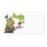ghoulish creepy waiter serving drinks shipping labels
