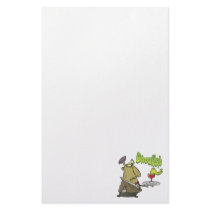 ghoulish creepy waiter serving drinks customized stationery