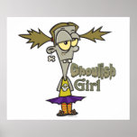 ghoulish girl zombie girl cartoon print