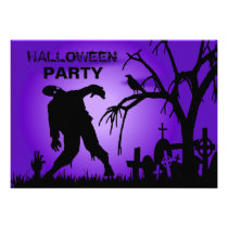 Ghoulish Halloween Costume Party Invitation-violet