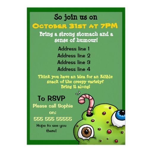 Ghoulish Halloween Dinner party Personalized Invitation