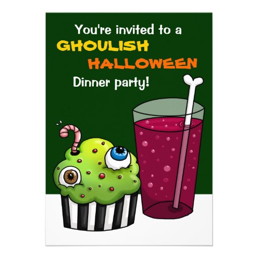 Ghoulish Halloween Dinner party Personalized Invitation