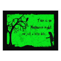 Ghoulish Vampire Halloween Party Custom Announcement