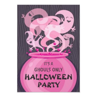 Ghouls Only Halloween Party Invitation