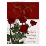 Giant 90th Birthday Card With Roses