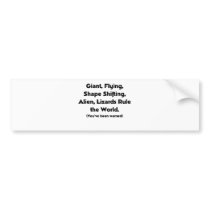Giant Alien Lizards Bumper Stickers