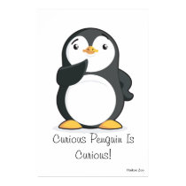Giant 'Curious Penguin Is Curious' Poster posters
