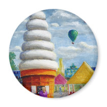 Giant Ice Cream Cone Carnival Landscape magnets by Artist_Lenora Giant Ice Cream Cone Carnival Landscape magnets