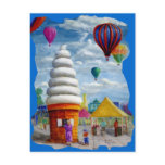 Giant Ice Cream Cone Carnival Landscape Post Cards