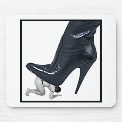 Giant Leather Stiletto Boot Mouse Pad by uniqueandkinky