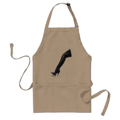 Giant Leather Thigh High Boot Tramples Apron by uniqueandkinky