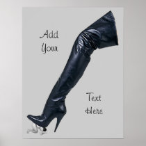 Giant Leather Thigh High Boot Tramples Posters
