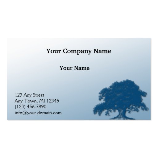 Giant Oak on a Field of Blue Business Card (front side)