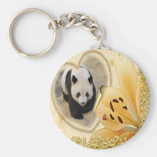 Giant Panda Bear Valentine Keychain