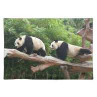 Giant panda in a wild animal zoo photography. placemat
