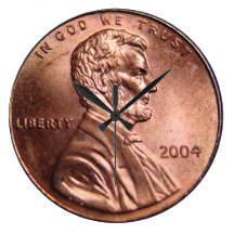 Giant penny coin clock