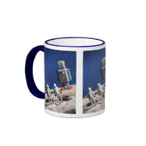 Giant Robot on the Moon Coffee Mugs