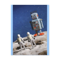 Giant Robot on the Moon Postcard