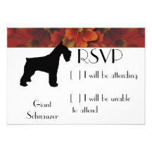 Giant Schnauzer - Autumn Flower Design Invitation