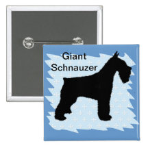 Giant Schnauzer ~ Blue w/White Diamond Design Button