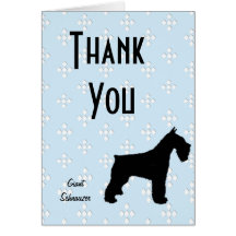 Giant Schnauzer ~ Blue w/White Diamond Design Card