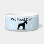 Giant Schnauzer ~ Blue w/White Diamond Design Dog Bowl