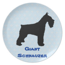 Giant Schnauzer ~ Blue w/White Diamond Design Plates