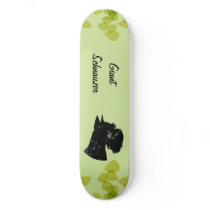 Giant Schnauzer ~ Green Leaves Design Skate Decks