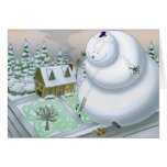 Giant Snowman Note Card (Blank Inside)