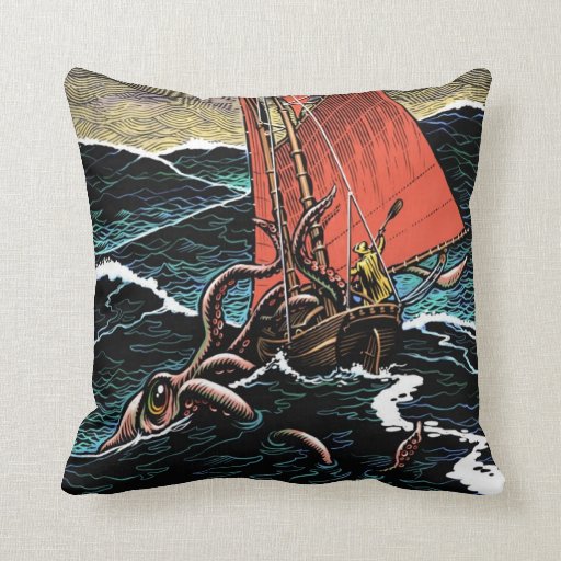 Giant Squid Throw Pillow Zazzle