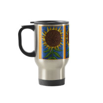 Giant Sunflower - travel mug by folkartblonde Giant Sunflower - travel mug