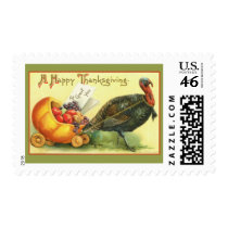 Giant Turkey Vintage Thanksgiving Art Cards Stamps